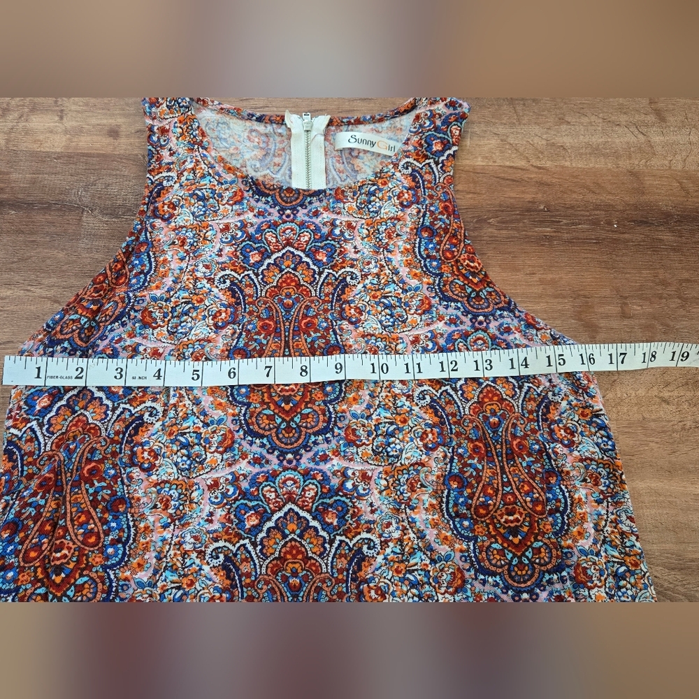 Sunnygirl Colorful Paisley Sleeveless Dress Size Small - Picture 4 of 6